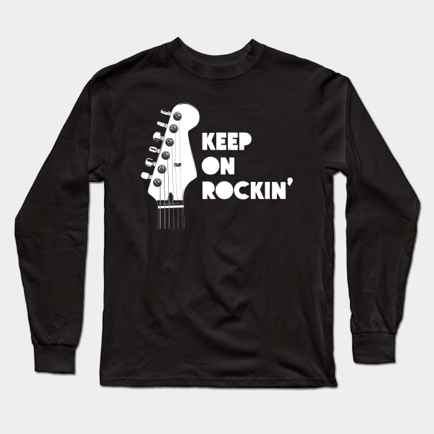 Keep On Rockin' (Strat) Long Sleeve T-Shirt by Koyaanisqatsian